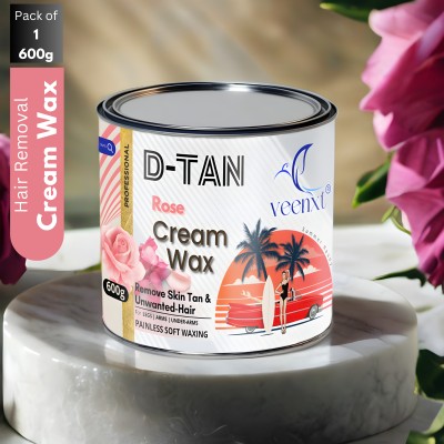 VEENXT Detan Rose Cream Hair Removal Wax & Brightens skin for Full Body DIY Wax(600 g)