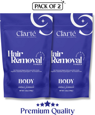 Clarté Body Wax Powder for Women Combo | No Bad Smell | Herbal & Instant Hair Removal Powder(200 g, Set of 3)