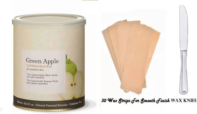 Beaucode GREEN APPLE HYDRO-SOLUBLE WAX 800 GM Wax + Wax Knife Wax(800 g)