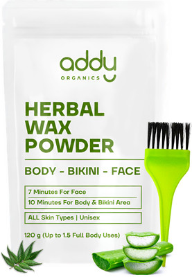 Addy Organics Herbal Wax Powder | Hair Removal Powder for Face, Body & Bikini Area | Unisex Powder(120 g, Set of 2)
