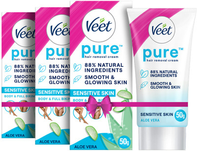 Veet Pure Hair Removal - Sensitive Skin Cream50g,Set Of 3 Cream(150 g, Set of 3)