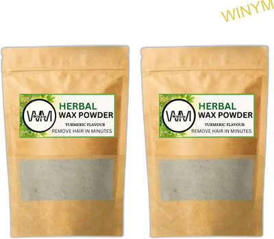 Winym Herbal Brown Wax Powder | Herbal Waxing for Smooth Skin Pack of 2 Powder(200 g, Set of 2)