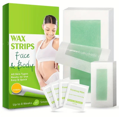 AFARAXIA Insta Smooth Aloe Vera Wax Strip Painless Pack for Face & Body Stick Strips Strips(10 Strips)