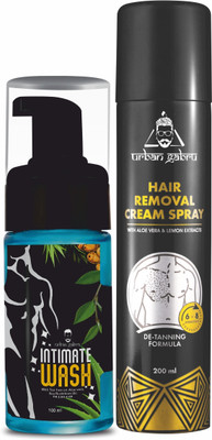 urbangabru Hair Removal Cream Spray & Intimate Wash(2 Items in the set)