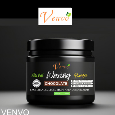 venvo Herbal Chocolate Hair Removal Silken Touch Wax Powder | Gentle Radiance Powder(100 g)