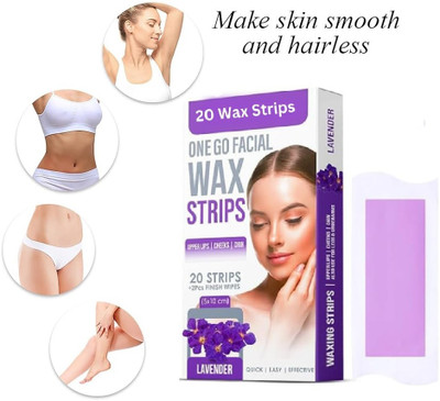 USBK Facial Wax Strips 20Pcs Face Hair Removal Waxing Kit Strips(20 Strips)
