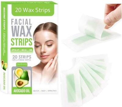 YAWI Facial Wax Strips with Cleansing Wipes for Instant Hair Removal Strips(10 g)