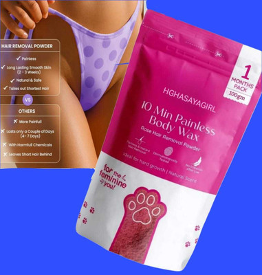 HGHASAYAGIRL MEEOOW CLUB 10 Min Painless Body Wax Powder Instant & Painless Hair removal 61 Powder(100 g)