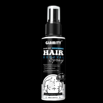GLAMITY Hair Removal Cream Spray for Men | Painless Body Hair Removal098 Spray(100 ml)