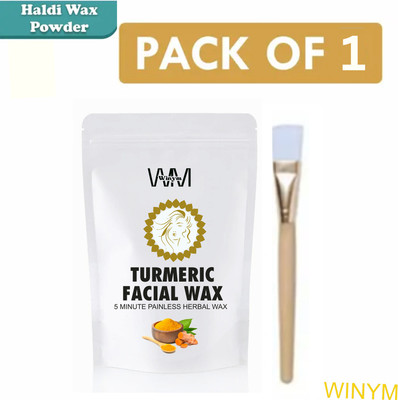 Winym Turmeric Wax Powder With Brush | Smooth Skin Herbal Wax Pack Powder(100 g)