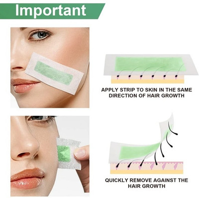 Rudvya Facial Wax Strips Hair Removal Wax Strips for Face Upper Lip Chin Strips Strips(20 g, Set of 20)