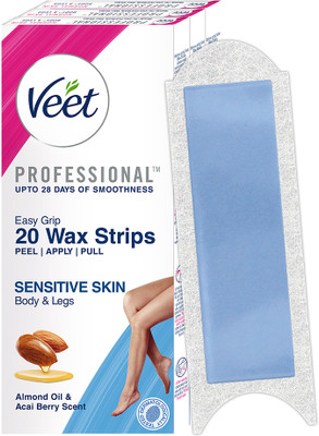 Veet Professional Waxing Kit - Sensitive Skin Strips(60 Strips, Set of 3)