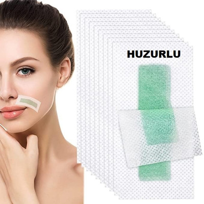HUZURLU Best Green Wax Strip for Facial & Upper Lip/Cheek Hair Removal for Both Strips(20 Strips)