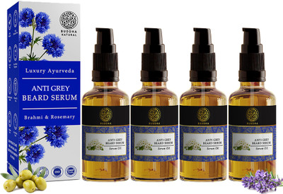 buddha natural Grey Beard Serum (4 Pack) Help In Premature Hair Greying - Original, Beard Serum(100 ml)