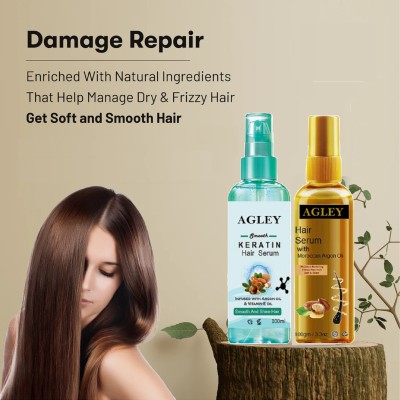 AGLEY Hair Serum For Smooth Hair,Tames Frizzy Hair Argon(200 ml)