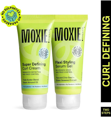 MOXIE BEAUTY Curly Vibe Setter Travel Duo | Curl cream + Serum Gel | Boosts Curl Definition(100 ml)
