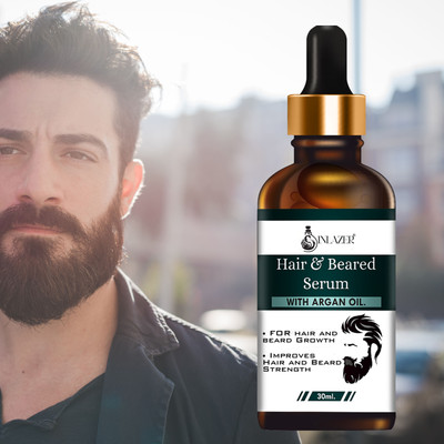 inlazer Men Beard Growth Oil ' Serum For Dry Frizz Grey Beard, Hair Oil for Uneven Beard(30 ml)
