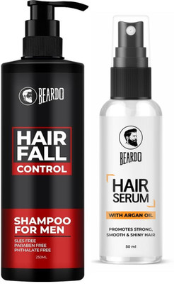 BEARDO Hair Care Combo For Men | Hair Serum & Hair Fall Shampoo | For Hair Smoothing(300 ml)