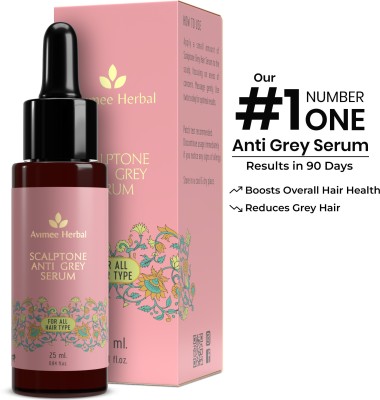 Avimee Herbal Scalptone Grey Hair Serum | Natural Hair | Hyaluronic Acid, Caffeine(25 ml)