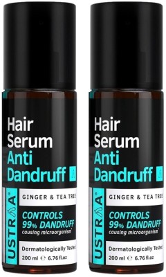 USTRAA Hair Serum Anti-Dandruff - 200 ml x 2 | Fights Dandruff with Tea Tree & Ginger(200 ml)