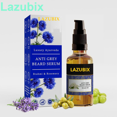 Lazubix Natural Beard Anti-Grey Serum | Daily Grey Control(30 ml)