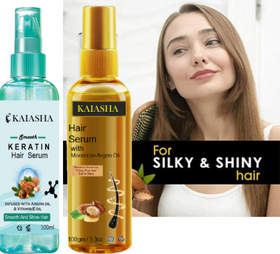 KAIASHA Moroccan Argan serum to Nourish dull, Dry & Frizzy Hair, Moisturize, Soften(200 ml)