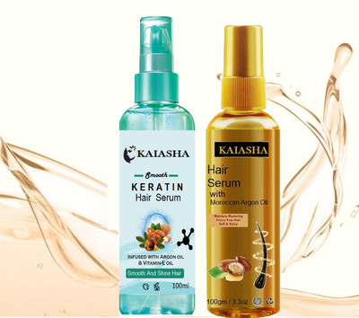 KAIASHA nti-Frizz Hair Serum Combo (pack of 2(200 ml)