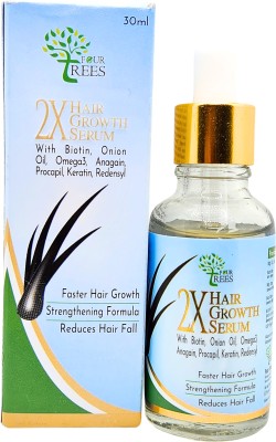 Four Trees 2X Hair Growth Serum | With Biotin, Redensyl, Onion Oil | For Men & Women(30 ml)