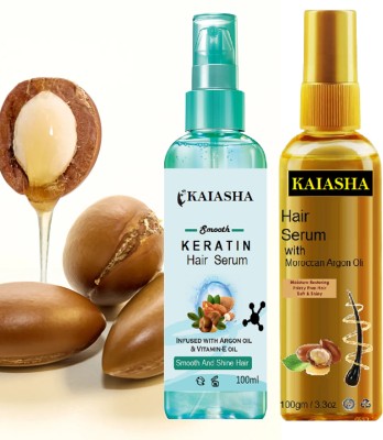 KAIASHA Keratin Hair Serum For Smoothing With Argan Oil(200 ml)