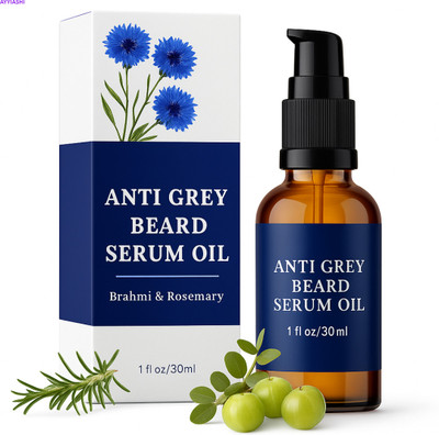 AYYIASHI Anti Grey Beard Serum Oil Hydrate Beard Hair Strengthen Follicles(30 ml)