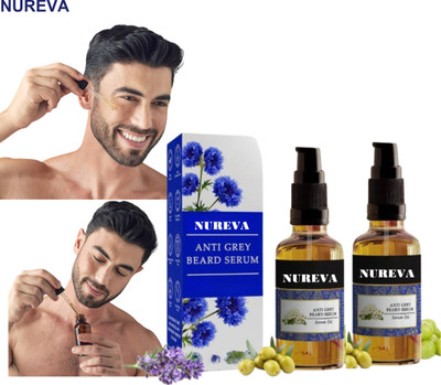 nureva Essential Oil Beard Darkening Serum - Pack of 2(60 ml)