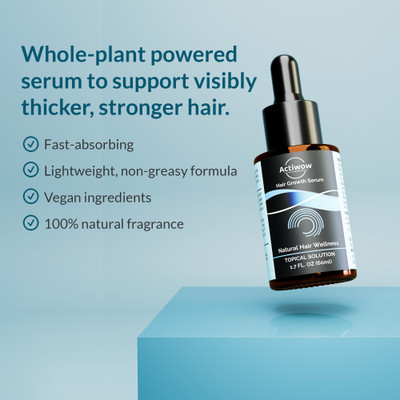 ACTIWOW Visible Hair Thickness & Strength | Fast-Absorbing | Science-Backed Vegan _serum(60 ml)