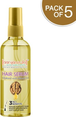 Aaryanveda Vitalized with Walnut Oil Hair Serum for Hair Growth & Shine (Pack of 5)(225 ml)