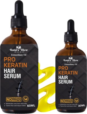 Nature Glow Herbal Pro Keratin Hair Serum | Repairing Formula for Silky Smooth| Pack of 2(90 ml)