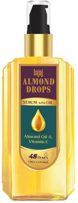 Bajaj Almond Drops Serum with Almond oil with Vitamin E, 48 hour frizz control, (50 ml)