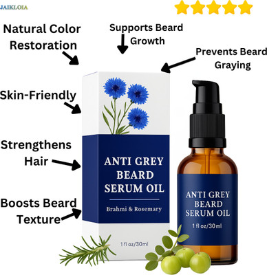 JAIKLOIA Beard Grooming Natural Anti Grey Beard Serum Oil 30ml For Beard(30 ml)