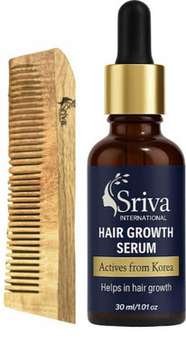 sriva Korean Hair Growth Serum and Kachhi Neem Comb(30 ml)