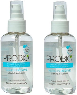 Godrej Professional Probio Protect & Shine Keratin Revive Vitamin E Hair Serum For All Hair Pack of2(200 ml)