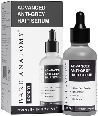 BARE ANATOMY Advanced Anti-Grey Hair Serum - Reduces Beard & Hair Greying | For Men & Women(50 ml)