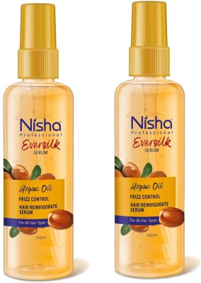 Nisha Professional Argan Oil Hair Serum For Frizzy Hair (100ml X 2)(200 ml)