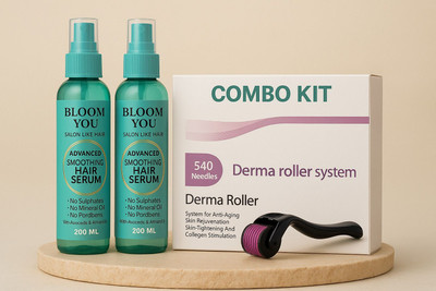 BLOOM YOU Hair Luxe Therapy Combo (200ml Serum + Derma Roller)(200 ml)