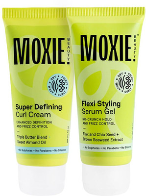 MOXIE BEAUTY Curly Vibe Setter Travel Duo | Curl cream + Serum Gel | Boosts Curl Definition(100 ml)