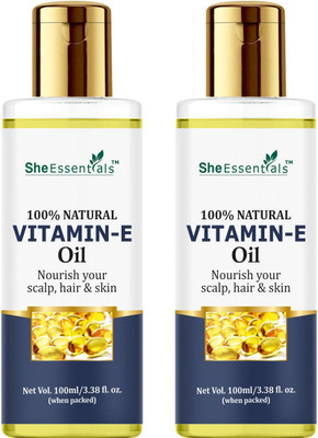She Essentials Vitamin E Oil for Frizz Control, Shiny and Tangle Free Hair Combo(200 ml)