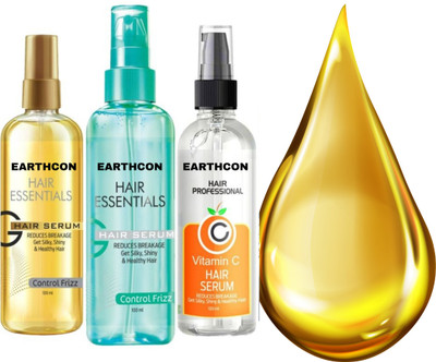 Earthcon Dual Hair Serum Pack – Frizz Tamer + Strength Booster(300 ml)