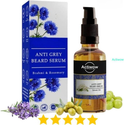 ACTIWOW Anti-Grey Beard Serum with Blueberry Extract for a Youthful, Healthy Beard(30 ml)