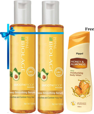 PIPPAL Biolage Smoothproof Professional 6-in-1 Deep Smoothening Hair Serum Pack of 2(200 ml)
