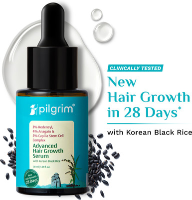 Pilgrim Advanced Hair Growth Serum With Rosemary & Korean Black Rice For Men & Women(30 ml)