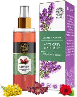 buddha natural Grey Spray Hair Mist - Helps to Make Hair Naturally Dark, Reduced Greying(150 ml)