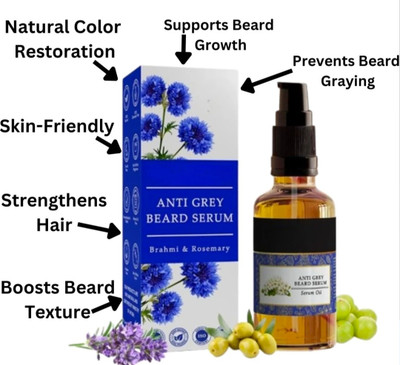 bullweiser Anti gray Beard Serum Colour Restoration and instant Beard Growth(30 ml)