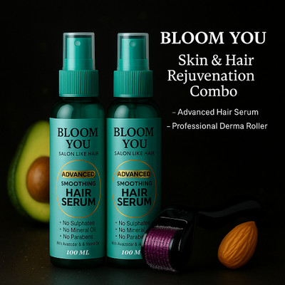 BLOOM YOU Derma Boost Hair Kit (200ml Serum + Derma Roller)(3 Items in the set)